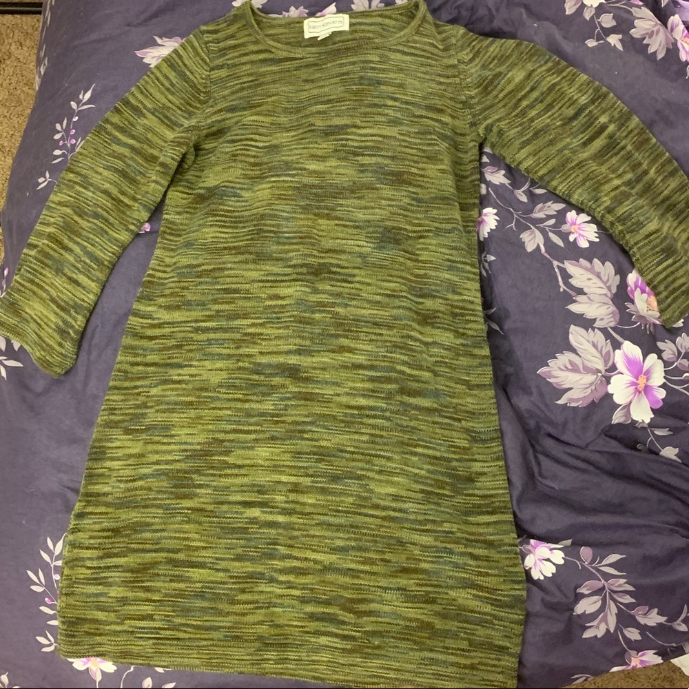 Green Full Sleeved Sweater Dress